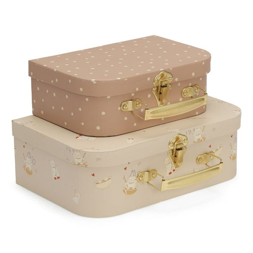 Mini valises Arc-en-ciel & carreaux - Lot de 2 - Caramel et Marron par Konges Sløjd - Nouvel an lunaire | Jourès