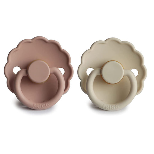 0-6 Months Daisy Silicone Pacifier - Pack of 2 - Blush / Cream par FRIGG - Pacifiers & Pacifiers Case | Jourès