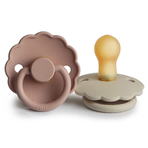 0-6 Months Daisy Silicone Pacifier - Pack of 2 - Blush / Cream par FRIGG - Baby | Jourès