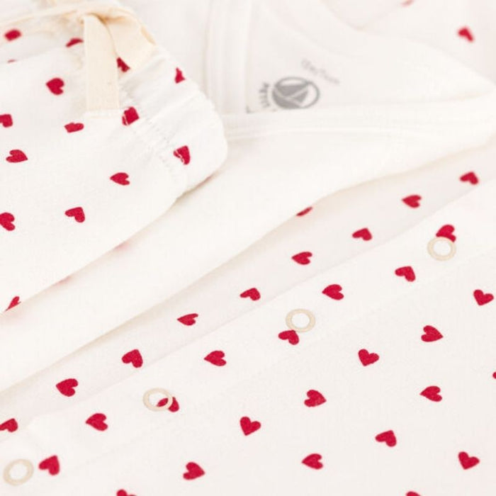 5-piece Cotton set- 1m to 3m - Pack of 5 - Hearts par Petit Bateau - Love collection | Jourès