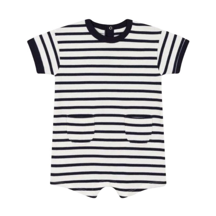 Short Sleeves One-piece - 3m to 24m - Black stripes par Petit Bateau - Bodysuits, Rompers & One-piece suits | Jourès