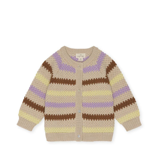 Arc Knit Cardigan - 12m to 3T - Fairy Melange Stripes par Konges Sløjd - T-shirts, sweaters & cardigans | Jourès