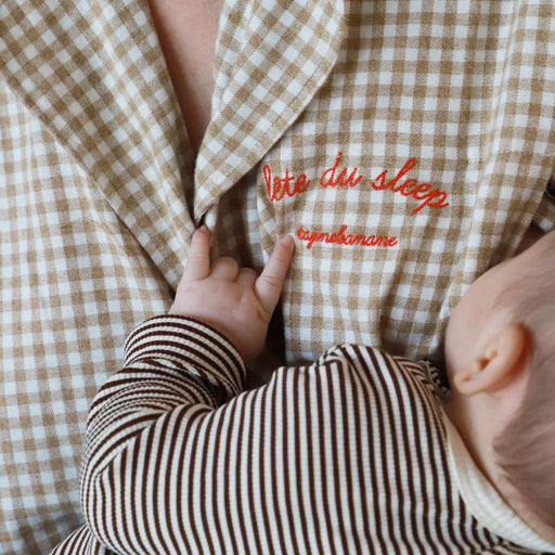 Fête du Sleep Breastfeeding Pyjama Set - XS to L - Vichy par Tajinebanane - Pajamas, Baby Gowns & Sleeping Bags | Jourès
