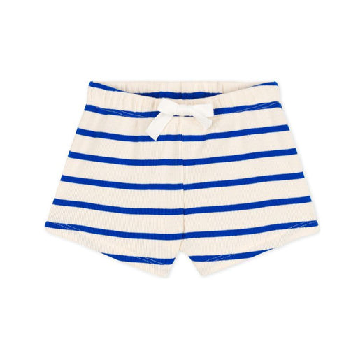 Cotton Short - 6m to 36m - Blue Stripes par Petit Bateau - Pants & Shorts | Jourès