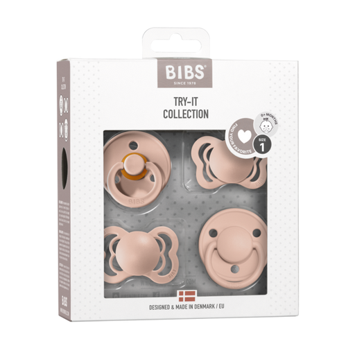 BIBS 0-6 Months Try-it Pacifier Collection - Blush par BIBS - BIBS | Jourès