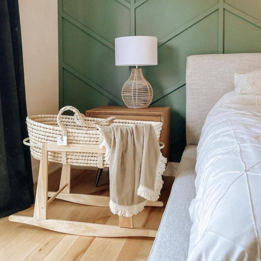 Organic Wicker Moses Wooden Base Support - Cradle par Mustbebaby - Gifts $100 and more | Jourès