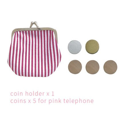 Wooden Retro Telephone - Pink par kiko+ & gg* - Wooden toys | Jourès