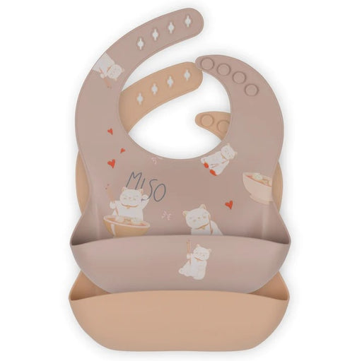 Silicone Bibs - Pack of 2 - Miso Moonlight/Shell par Konges Sløjd - Silicone Bibs | Jourès