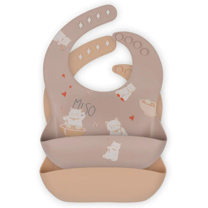 Silicone Bibs - Pack of 2 - Miso Moonlight/Shell par Konges Sløjd - Baby | Jourès