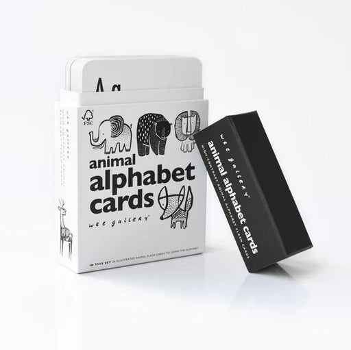 Cartes Imagier - Alphabet des animaux par Wee Gallery - La collection noir & blanc | Jourès