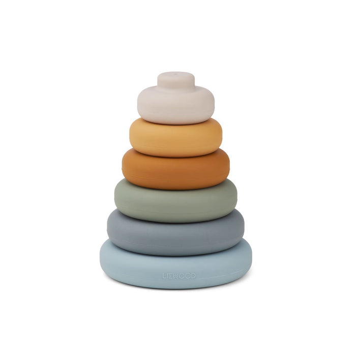 Silicone Stacking Tower - Blue multi mix par Liewood - Baby - 6 to 12 months | Jourès