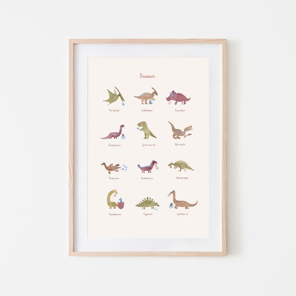 Affiche  éducative Dinosaures - 11x17 par Mushie - Mobilier et décoration | Jourès