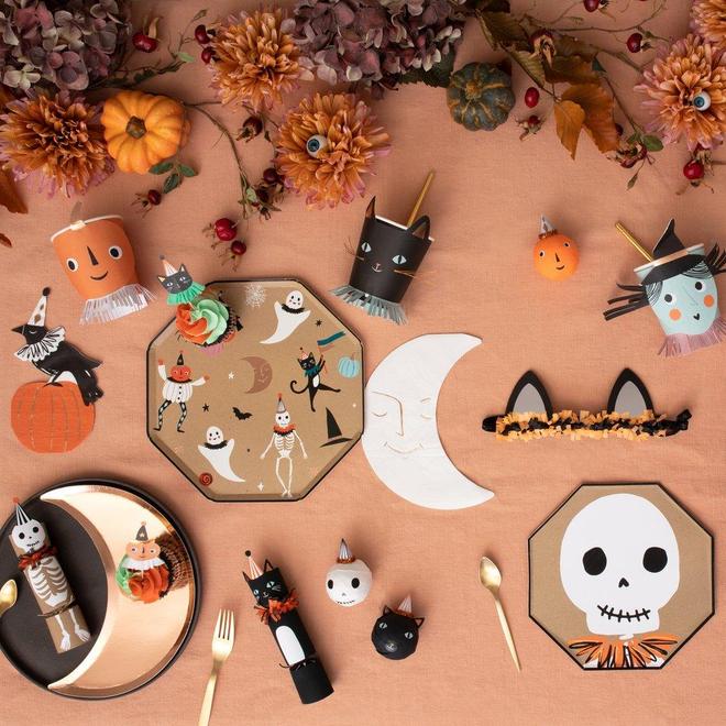 Assiettes d'Halloween en Forme de Lune - Cuivre par Meri Meri - Halloween | Jourès