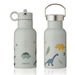 Kids Stainless Steel Thermos Anker Water Bottle - Dino dove blue mix par Liewood - Kitchen | Jourès