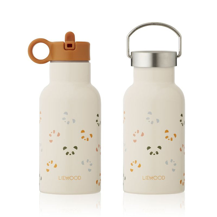 Kids Stainless Steel Thermos Anker Water Bottle - Panda sandy mix par Liewood - The Sun Collection | Jourès