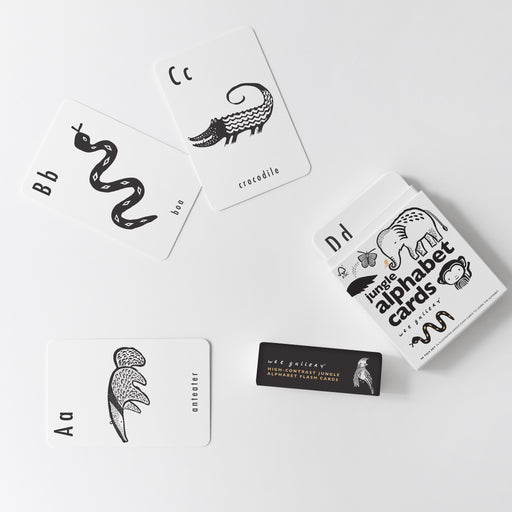 Alphabet Cards - Jungle par Wee Gallery - The Black & White Collection | Jourès