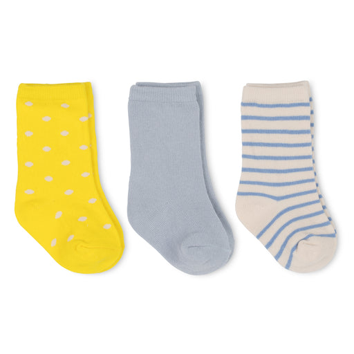 Chaussettes côtelées - 3m à 12m - Ens. de 3 - Doré/Rayures/Pois par Konges Sløjd - Idées-cadeaux pour baby shower | Jourès