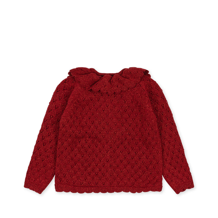 Holiday Cardigan - 6m to 4T - Savy Red par Konges Sløjd - Clothing | Jourès