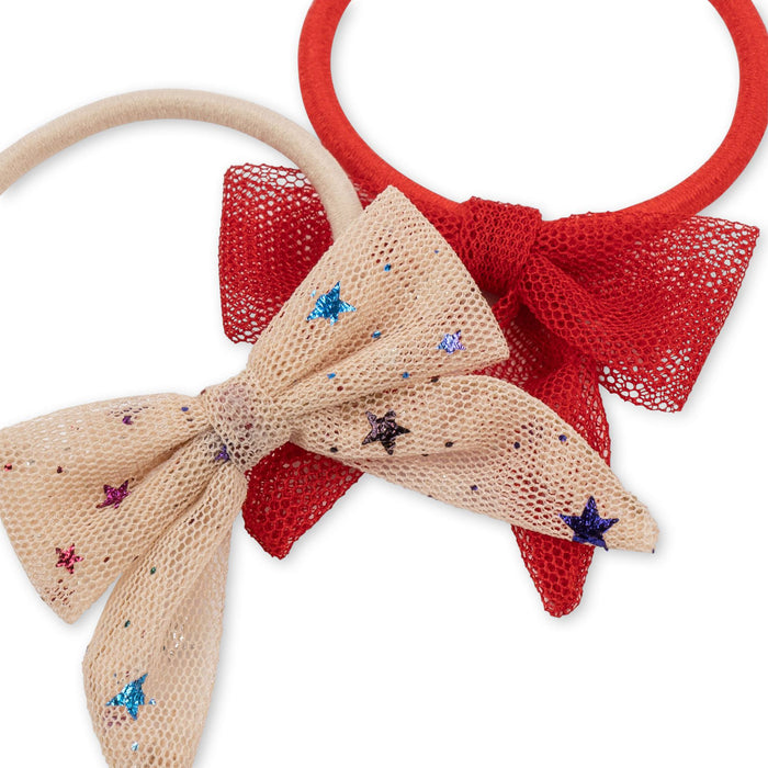 Tulle Bows Hair Ties - Pack of 4 - Multi star / Red par Konges Sløjd - Konges Sløjd | Jourès