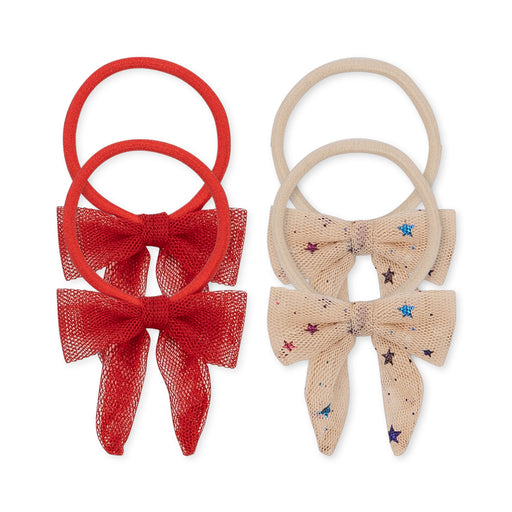 Tulle Bows Hair Ties - Pack of 4 - Multi star / Red par Konges Sløjd - Holidays | Jourès
