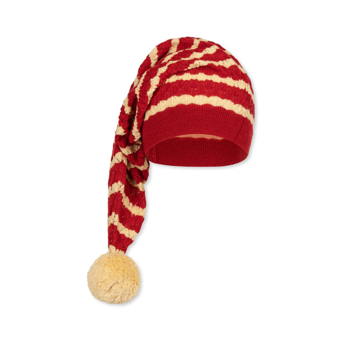 Cane Knit Christmas Hat - 2-4T - Jolly Striped par Konges Sløjd - Winter Collection | Jourès