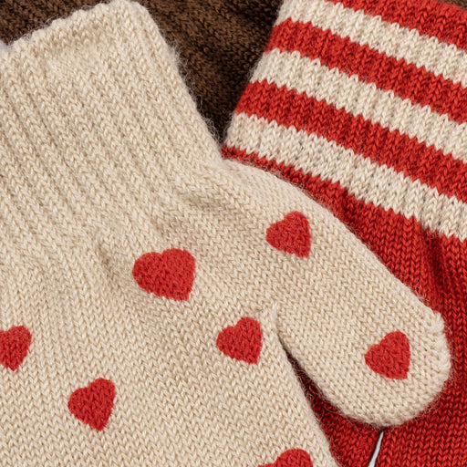 Filla Mittens - Pack of 3 - 6m to 3Y - Heart Mix par Konges Sløjd - The Love Collection | Jourès
