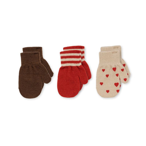 Filla Mittens - Pack of 3 - 6m to 3Y - Heart Mix par Konges Sløjd - Holiday Style | Jourès