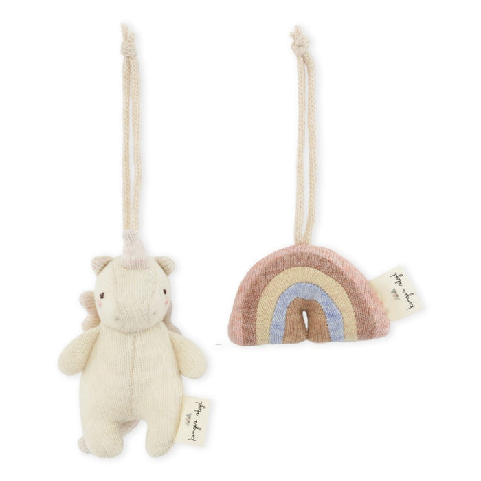 Plushies Animals - Playgym Accessories - Pack of 2 - Rainbow / Unicorn par Konges Sløjd - Play time | Jourès