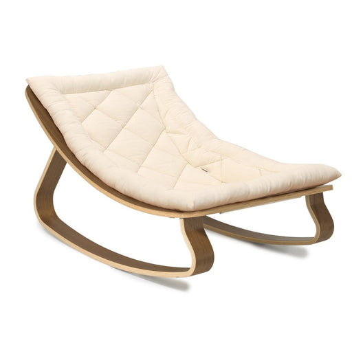 Levo Baby Rocker in Walnut Wood/Organic White Seat par Charlie Crane - Baby Rockers, Cribs, Moses and Bedding | Jourès