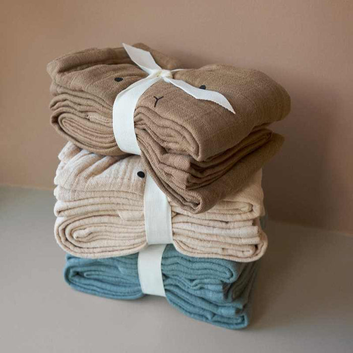 Hannah Muslin Cloth - Rabbit - Pack of 2 - Rabbit/Oat par Liewood - Swaddles, Muslin Cloths & Blankets | Jourès