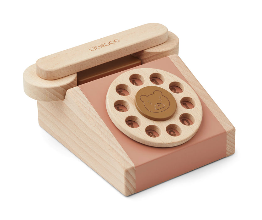 Selma Classic Wooden Phone - Tuscany Rose Multi mix par Liewood - Imitation Games | Jourès