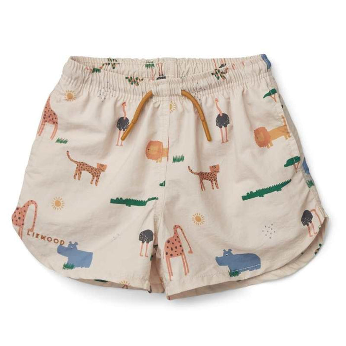 Aiden Board Shorts With Pockets - Safari/Sandy mix par Liewood - Clothing | Jourès