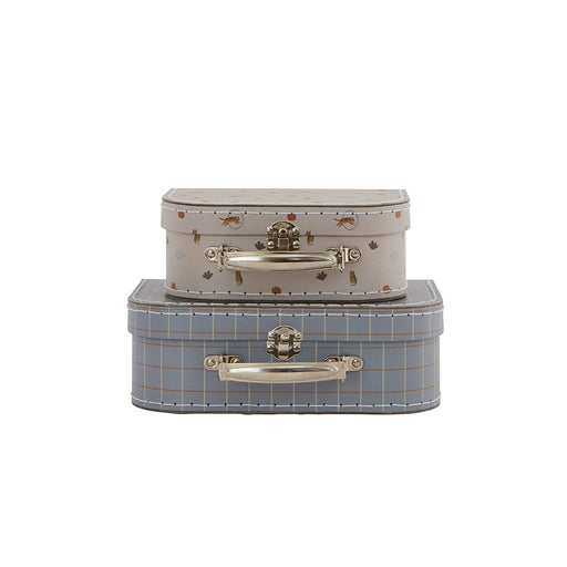 Mini Suitcase Tiger & Grid - Set of 2 - Blue & Clay par OYOY Living Design - OYOY Mini | Jourès