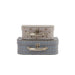 Mini Suitcase Tiger & Grid - Set of 2 - Blue & Clay par OYOY Living Design - The Safari Collection | Jourès
