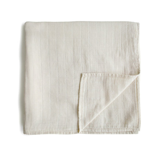 Muslin Swaddle Organic Cotton  - Fog par Mushie - Swaddles, Muslin Cloths & Blankets | Jourès