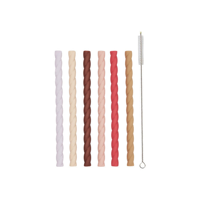 Mellow Silicone Straw - Pack of 6 - Warm colors par OYOY Living Design - OYOY MINI - Baby Bottles & Mealtime | Jourès