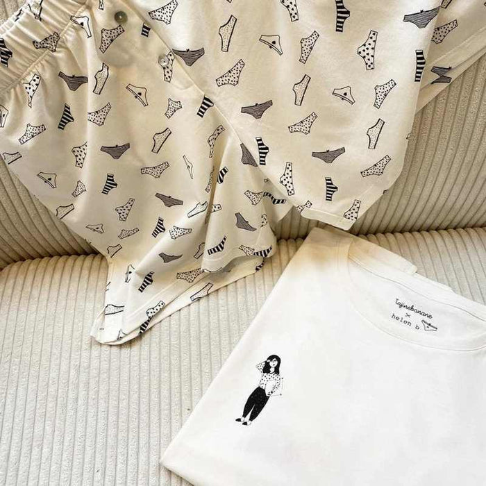 Fête du sleep - Breastfeeding Short Pyjama Set - S,M,L - White par Tajinebanane - Clothing | Jourès