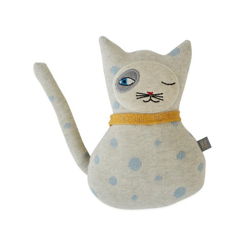 Darling - Baby Benny Cat - Off white / Pale blue par OYOY Living Design - OYOY MINI - Plush Toys & Rattles | Jourès