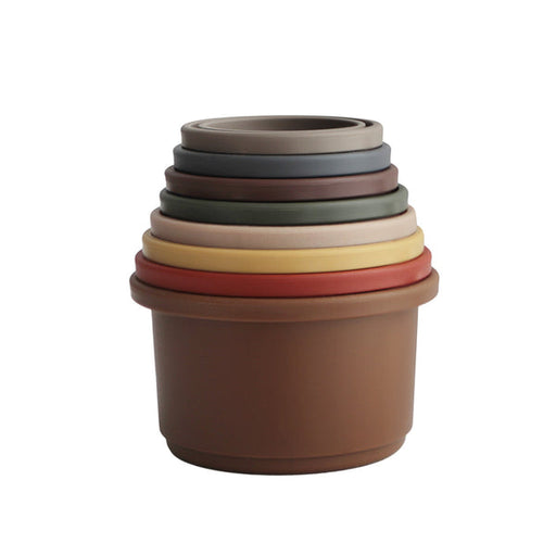Stacking Cups Tower - Retro par Mushie - New in | Jourès