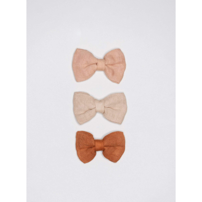 Baby Hair Bows - Pack of 3 - Pink / Latte / Rust par La Petite Leonne - Special Occasions | Jourès