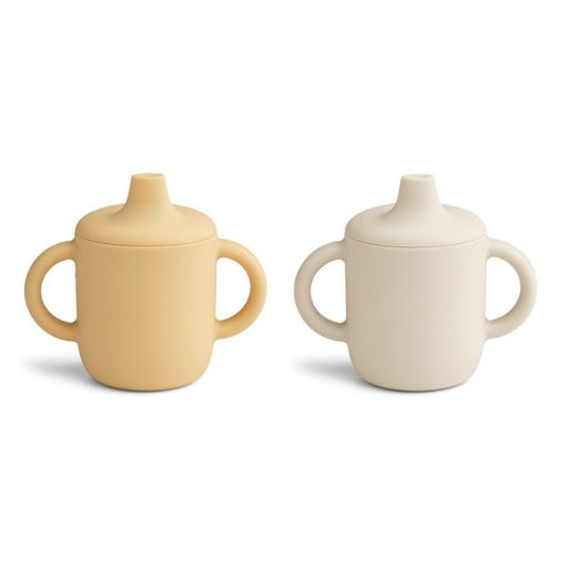 Neil Silicone Sippy Cup - Pack of 2 - Jojoba/Sea shell mix par Liewood - Kitchen | Jourès