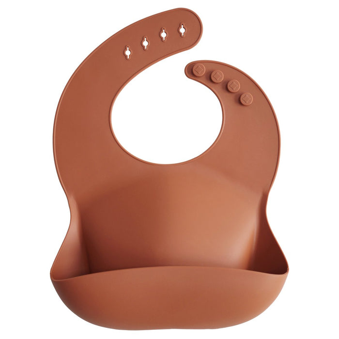 Adjustable waterproof silicone Baby Bib - Clay par Mushie - Baby | Jourès