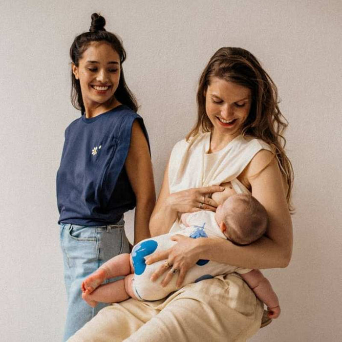On seme - XS,S,M - Breastfeeding Tank Top - Blue par Tajinebanane - The Sun Collection | Jourès