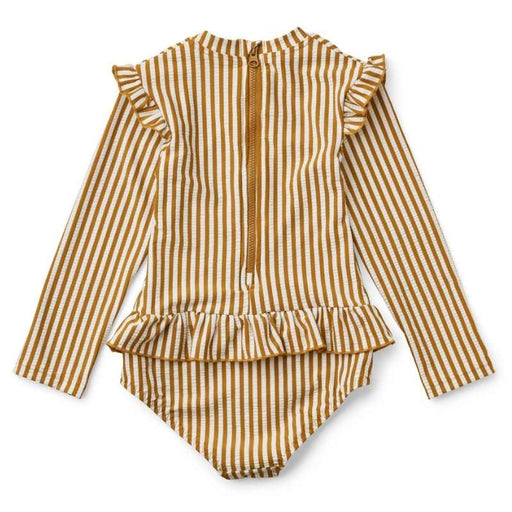 Sille Swim Jumpsuit Seersucker - Stripe/Golden Caramel/White par Liewood - Swimsuits & Swim vests | Jourès