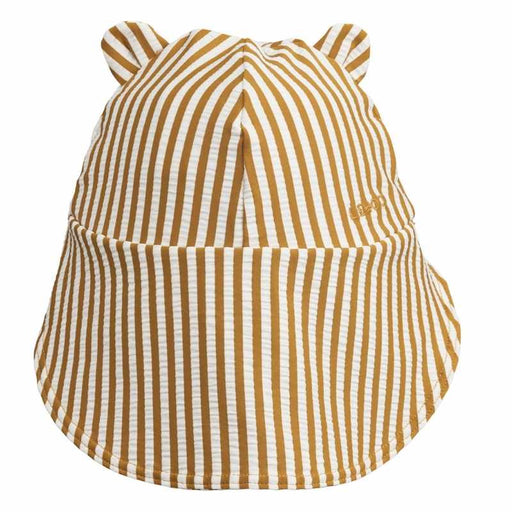 Senia Sun Hat Seersucker - Golden caramel/White par Liewood - Caps & Glasses | Jourès