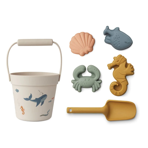 Silicone Dante beach set - Sea creatures / Sandy multi mix par Liewood - Outdoor toys | Jourès