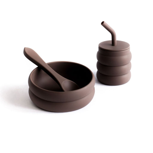 Silicone Breakfast Set - Cacao par MINNA - Cups, Sipping Cups and Straws | Jourès