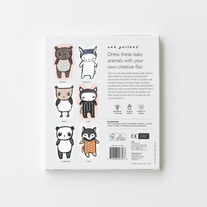 Cartes à lacer - Bébés animaux par Wee Gallery - L'heure de jouer ! | Jourès