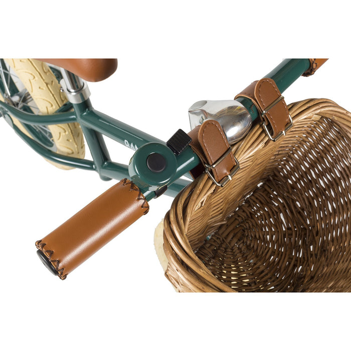 Draisienne Banwood Vert Foncé Pour Enfant - Cadre Acier, Siège Réglable, Panier Osier Et Cloche - 4
