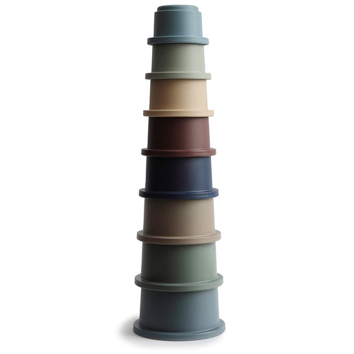 Stacking Cups Tower - Forest par Mushie - Educational toys | Jourès